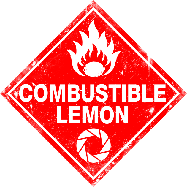 Combustible Lemon Warning Sign - Red Kids T-Shirt by R-evolution_GFX