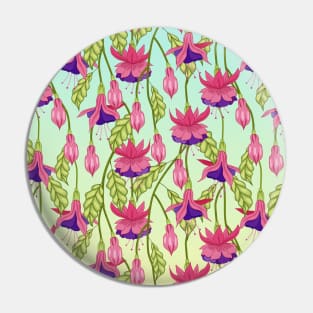 Fuchsia Flowers Pattern Pin