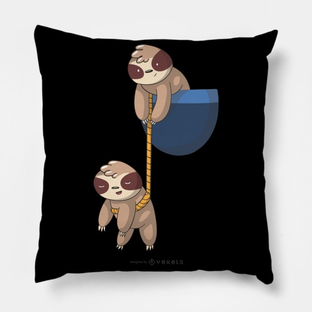 two cute Sloths Breast Pocket Pillow by Bestseller