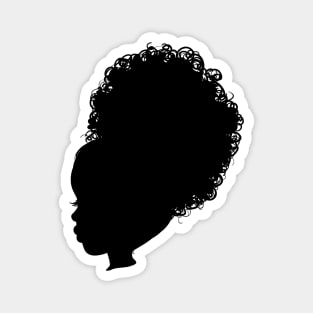 Afro Puff Girl silhouette Magnet