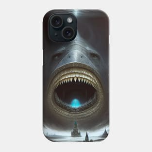 A shark destroys a city Phone Case