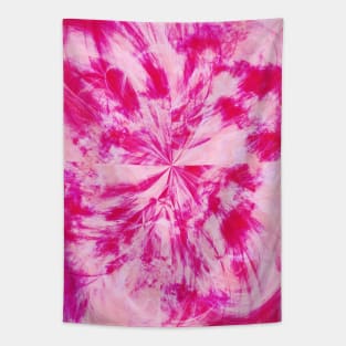 Hot Pink Tie Dye Splash Abstract Artwork Tapestry