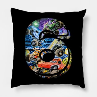 Kids 6 Year Old Monster Truck Six Years Old Pillow