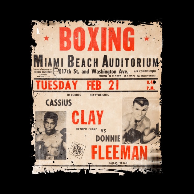 Cassius Clay vs Donnie Fleeman Fight Poster- Miami Beach by IceTees