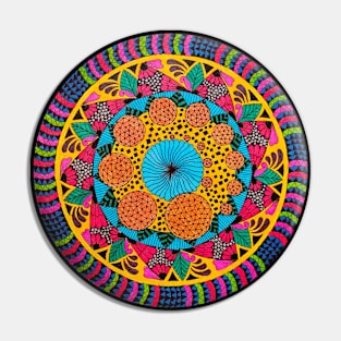 Handmade Colorful mandala drawing art Pin