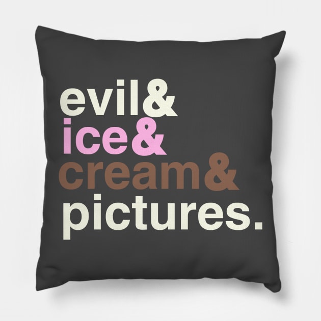 Evil Ice Cream Pictures Helvetica Shirt Pillow by EvilIceCream