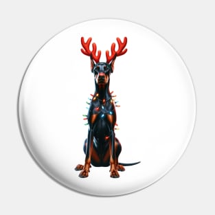 Christmas Red Nose Doberman Pinscher Dog Pin