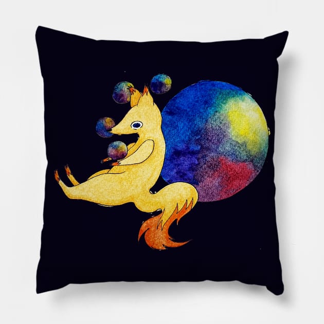 Wizzard Fox 1 Pillow by Kazyii