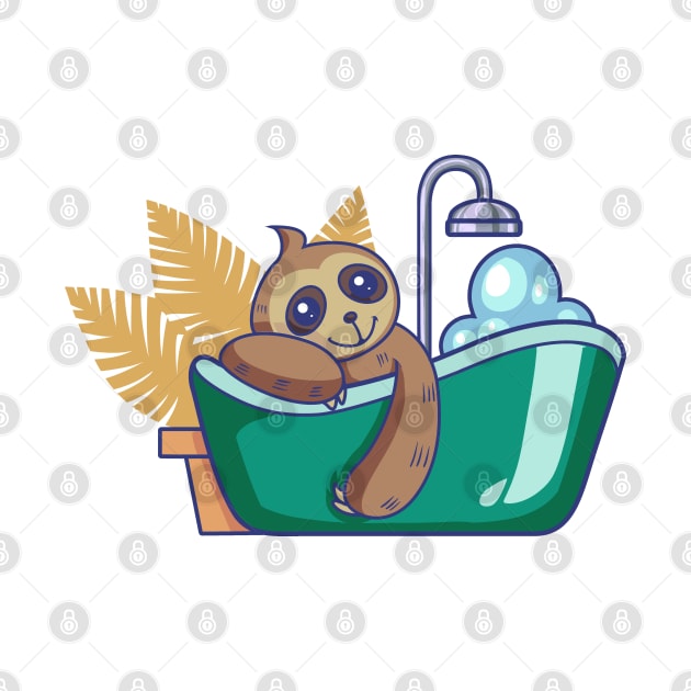 Sloth takes bath in the bathtub by Modern Medieval Design