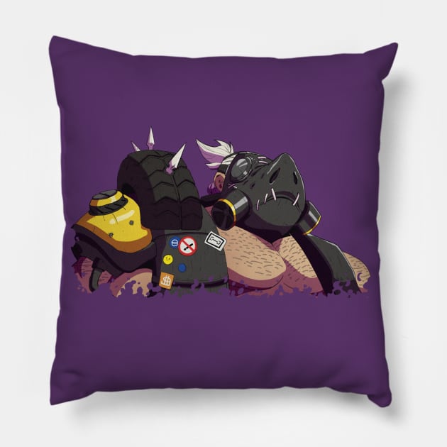 Roadhog overwatch  tank blizzard Pillow by ahmedelsiddig