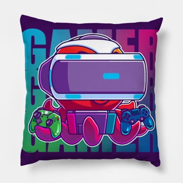 Octo-Kun Gamer Pillow by BakaNeko