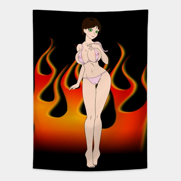 Hot Anime Character 🔥 Big Giant Bazoinkers All Bouncing Around And Stuff Tapestry by blueversion