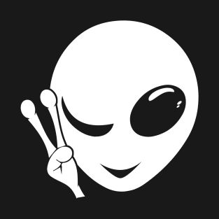 Alien Head Peace Sign T-Shirt