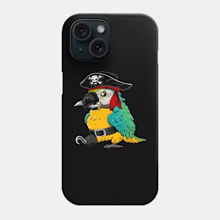 Feathered Buccaneer: Pirate Parrot Design Phone Case