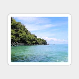 Pier over crystal clear water Magnet