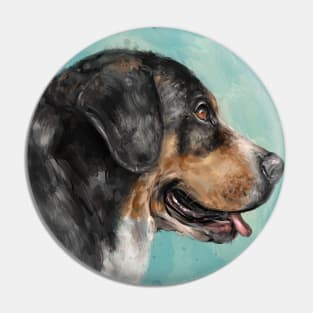 Painting of Greater Swiss Mountain Dog Pin