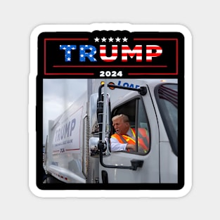 Trump-rides-in-garbage-truck Magnet