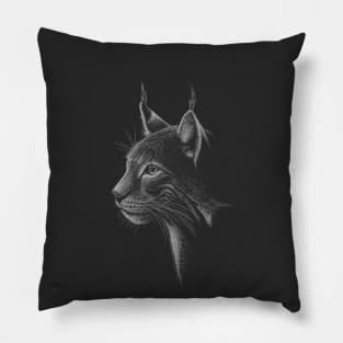 Eurasian Lynx Drawing Wildcat Illustration Pillow