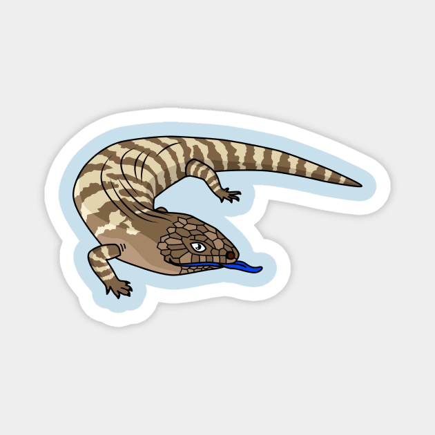 Blue tongue lizard reptile cartoon Magnet by Cartoons of fun