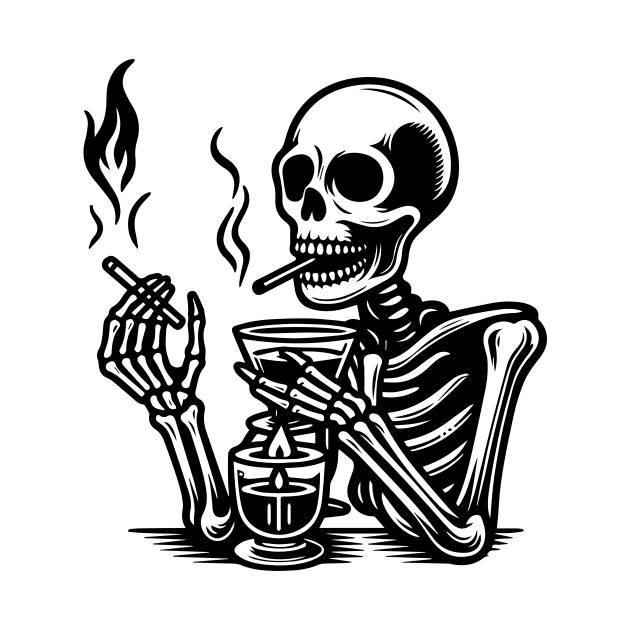 skeleton smoking by lkn