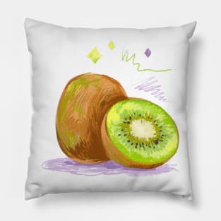 Kiwi Hand Drawn Pillow