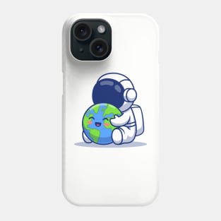 Cute Astronaut Holding Earth Phone Case