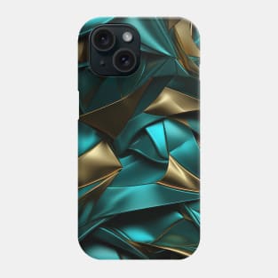 Funky Facade: Trompe-l’oeil Green Turquoise and Gold Phone Case