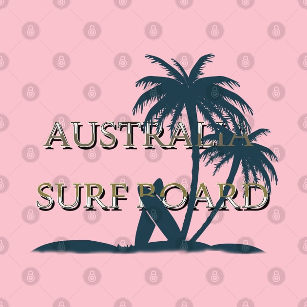 Australia surf board by TeeText