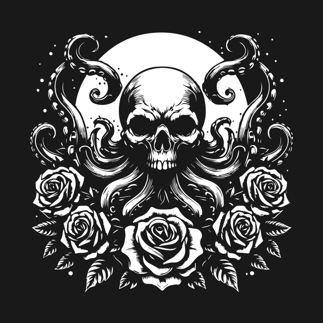 kraken skull moon design by lkn