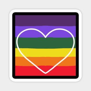 Colorful Rainbow Heart Design Magnet