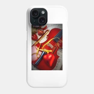 Red Heart On Violin Phone Case