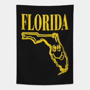 Florida Grunge Smiling Face Black Background Tapestry