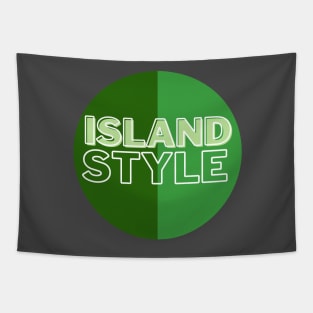 island style hawaii dark green tricolor circle Tapestry