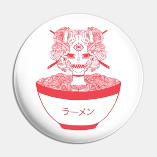 Monster Girl Ramen Noodle Food Art Pin