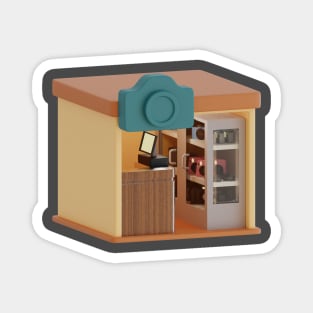 3d rendering isometric camera shop perfect for design project Magnet