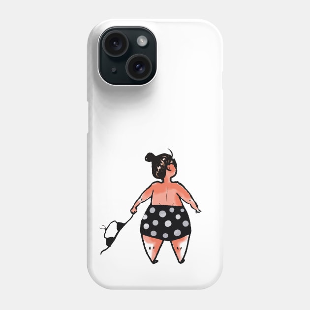 funny plump woman in swimsuit Phone Case by barbasantara