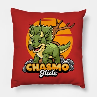 Cute Chasmosaurus Dino Cartoon Pillow