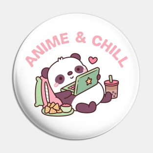 Cute Panda Anime And Chill Pin