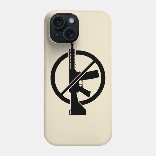 Gun Ban / Prohibition Sign (No Weapons / Peace / Black) Phone Case by MrFaulbaum