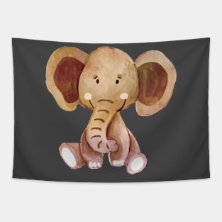 Elephant body Watercolor Tapestry