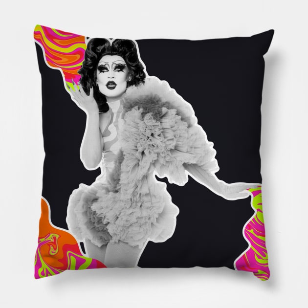 GOTTMIK trippy neon sherbet design Pillow by KalanisArt