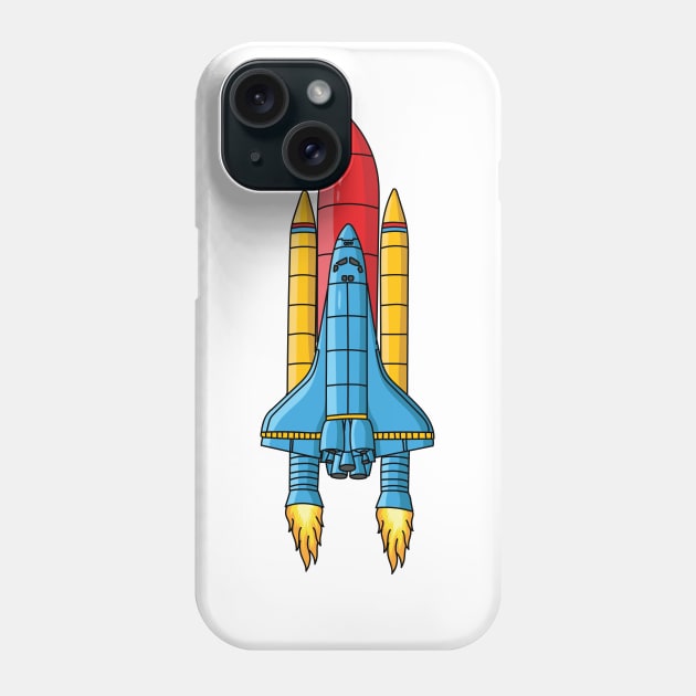 Rocket ship cartoon illustration Phone Case by Cartoons of fun