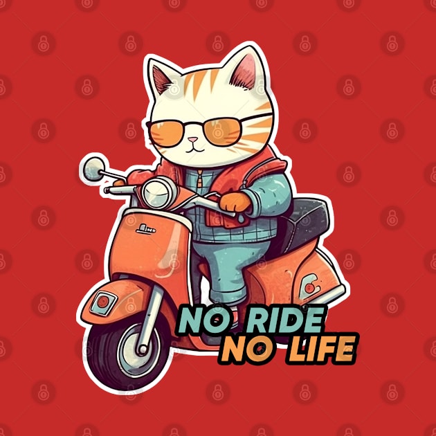 Kawaii cat riding scooter by AestheticsArt81