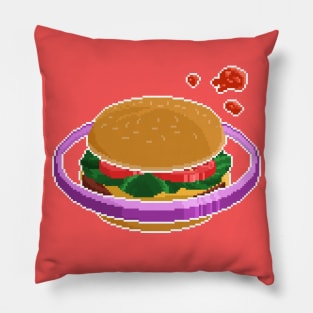 Pixelart Burger Planet Pillow