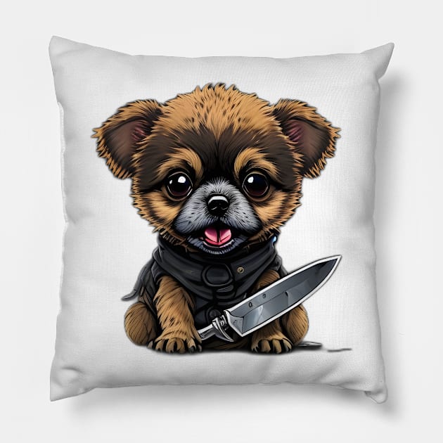 Animals with knives Pillow by JapKo