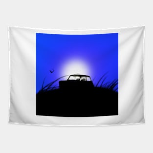 Classic Mini Sunset Blue Tapestry