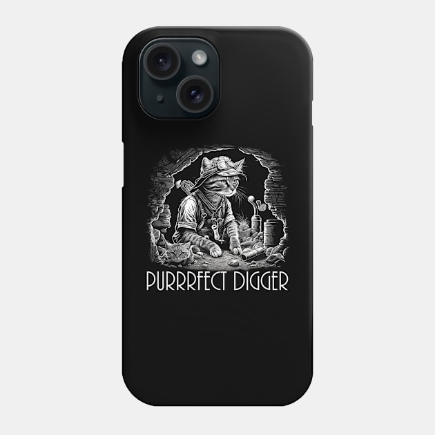 Purrrfect Digger Phone Case by AI studio