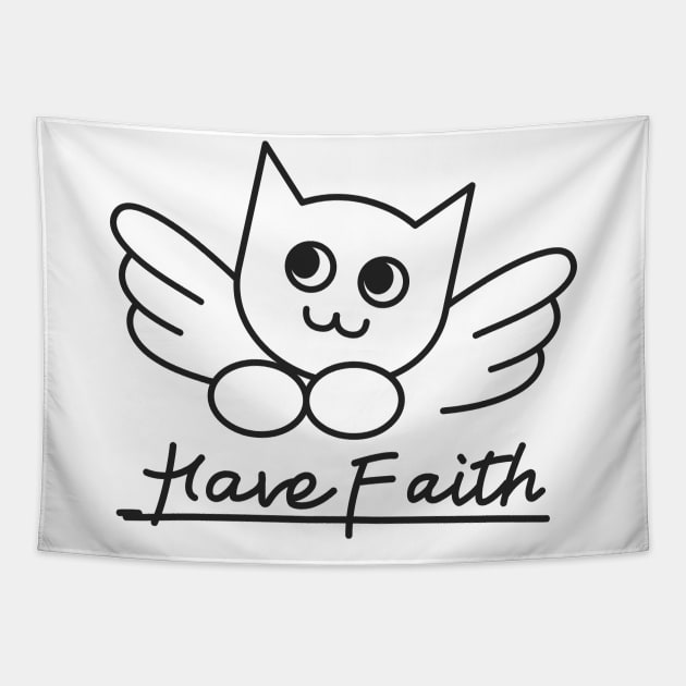 Angel Cat Have Faith Tapestry by Attapet Original