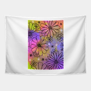 Tie-dye Flowers - Bright Tapestry