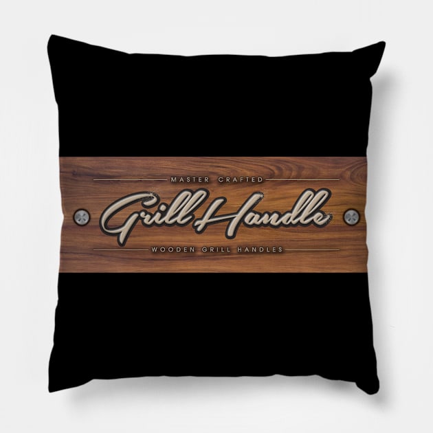 GrillHandle Wood Logo Pillow by Grill Giants